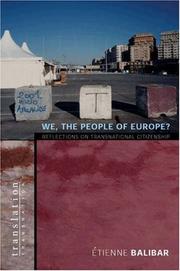 Cover of: We, the People of Europe? by Étienne Balibar