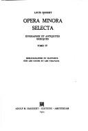 Cover of: Opera minora selecta.: Epigraphie et antiquités grecques.