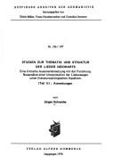 Cover of: Studien zur Thematik und Struktur der Lieder der Neidharts by Schneider, Jürgen
