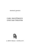 Cover of: Carl Hauptmann und das Theater