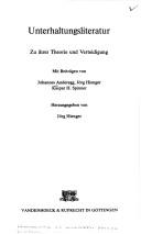 Cover of: Unterhaltungsliteratur: zu ihrer Theorie u. Verteidigung