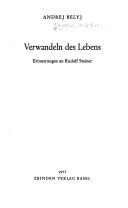 Cover of: Verwandeln des Lebens: Erinnerungen an Rudolf Steiner