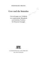 Cover of: Gott und die Seienden by Bernhard Brons