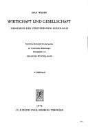 Cover of: Wirtschaft und Gesellschaft by Max Weber