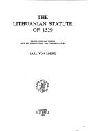 Cover of: The Lithuanian statute of 1529