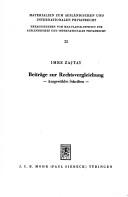 Cover of: Beiträge zur Rechtsvergleichung: ausgewählte Schriften