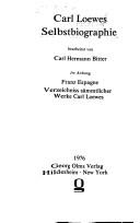 Cover of: Carl Loewes Selbstbiographie by Carl Loewe