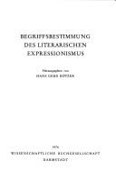 Cover of: Begriffsbestimmung des literarischen Expressionismus