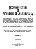 Cover of: Diccionario Retana de autoridades de la lengua vasca by Manuel de la Sota