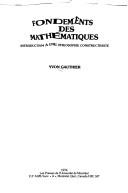 Cover of Fondements des mathématiques by Yvon Gauthier