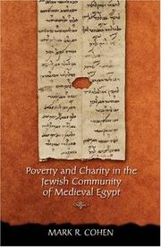 Cover of: Poverty and charity in the Jewish community of Medieval Egypt by Mark R. Cohen, Mark R. Cohen