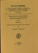 Cover of: Ioannis Audoeni Epigrammatum