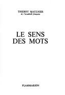 Cover of: sens des mots