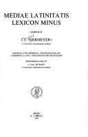 Cover of: Mediae Latinitatis lexicon minus by Jan Frederik Niermeyer
