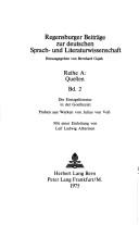 Cover of: Die Eintagsliteratur in der Goethezeit: Proben aus den Werken von Julius von Voss