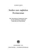 Studien zum englischen Provinzroman by Gudrun Boch