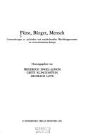 Cover of: Fürst, Bürger, Mensch: Unters. zu polit. u. soziokulturellen Wandlungsprozessen im vorrevolutionären Europa