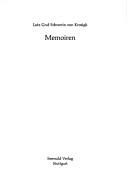 Cover of: Memoiren by Lutz Graf Schwerin von Krosigk