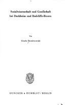 Sozialwissenschaft und Gesellschaft bei Durkheim und Radcliffe-Brown by Gisela Dombrowski