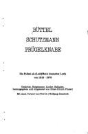 Cover of: Büttel, Schutzmann, Prügelknabe: d. Polizei als (Leid)Motiv dt. Lyrik von 1816-1976 : Gedichte, Epigramme, Lieder, Balladen