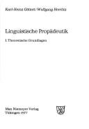 Cover of: Linguistische Propädeutik