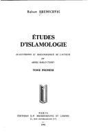 Cover of: Études d'islamologie