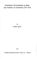 Cover of: Kurkölnische Territorialpolitik am Rhein unter Friedrich von Saarwerden: (1370-1414)