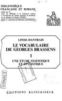 Cover of: Le vocabulaire de Georges Brassens by Linda Hantrais