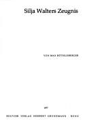 Cover of: Silja Walters Zeugnis