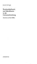 Cover of: Kontinuitätstheorie und Sakraltheorie in der Germanenforschung by Klaus von See
