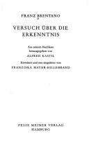 Cover of: Versuch über die Erkenntnis by Franz Brentano