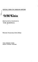Cover of: A.M. Klein by Tom Marshall