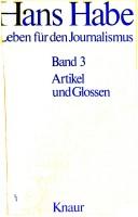 Cover of: Leben für den Journalismus by Hans Habe
