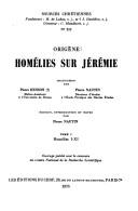 Cover of: Homélies sur Jérémie by Origen comm