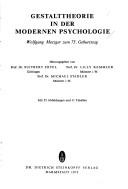 Cover of: Gestalttheorie in der modernen Psychologie by hrsg. von Suitbert Ertel, Lilly Kemmler, Michael Stadler.