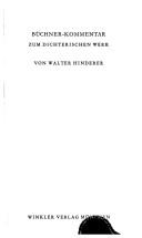 Cover of: Büchner-Kommentar zum dichterischen Werk by Hinderer, Walter