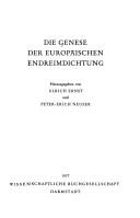 Cover of: Die Genese der europäischen Endreimdichtung