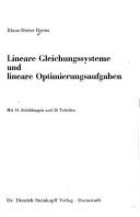 Cover of: Lineare Gleichungssysteme und lineare Optimierungsaufgaben