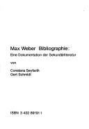 Cover of: Max-Weber-Bibliographie: e. Dokumentation d. Sekundärliteratur