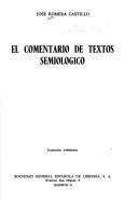 Cover of: El comentario de textos semiológico