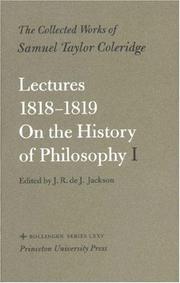 Cover of: Lectures 1818-1819 on the history of philosophy