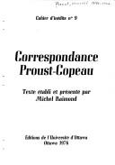 Cover of: Correspondance Proust-Copeau