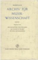 Cover of: Die Rezeption von Mozarts "Le nozze di Figaro" bei den Zeitgenossen