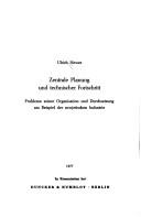Cover of: Zentrale Planung und technischer Fortschritt by Ulrich Hewer