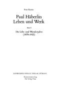 Cover of: Paul Häberlin: Leben und Werk