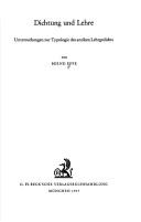 Cover of: Dichtung und Lehre: Unters. zur Typologie d. antiken Lehrgedichts