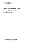 Cover of: Jugend und politischer Wandel: zur gesellschaftl. Bedeutung polit. Lernens