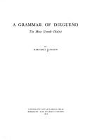 A grammar of Diegueño by Margaret Langdon