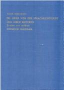 Cover of: Die Lehre von der Sprachrichtigkeit und ihren Kriterien: Studien zur antiken normativen Grammatik