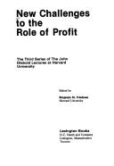 Cover of: New challenges to the role of profit